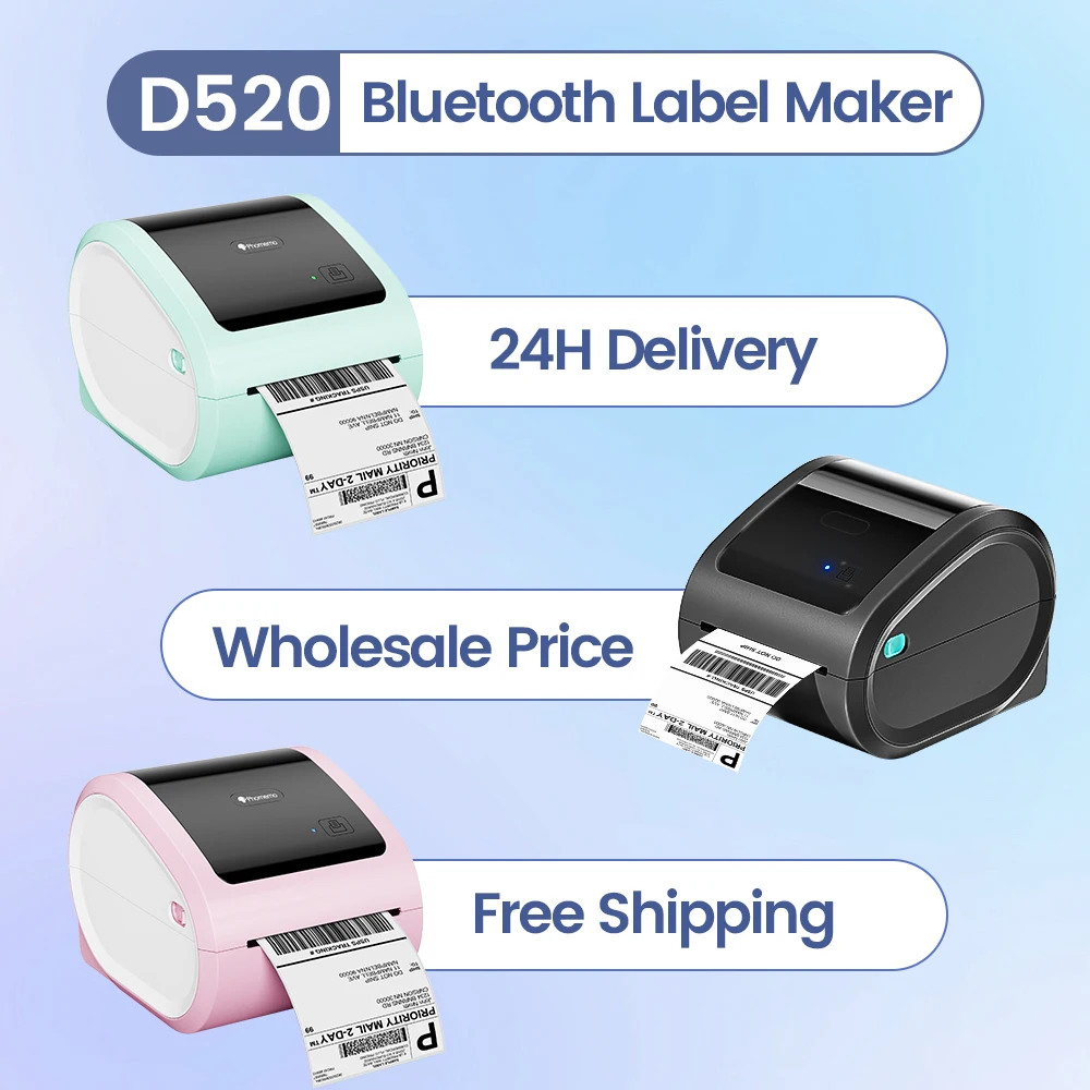 Commercial Label Printing Machine - Беспроводной принтер Bluethooth для доставки Phomemo
