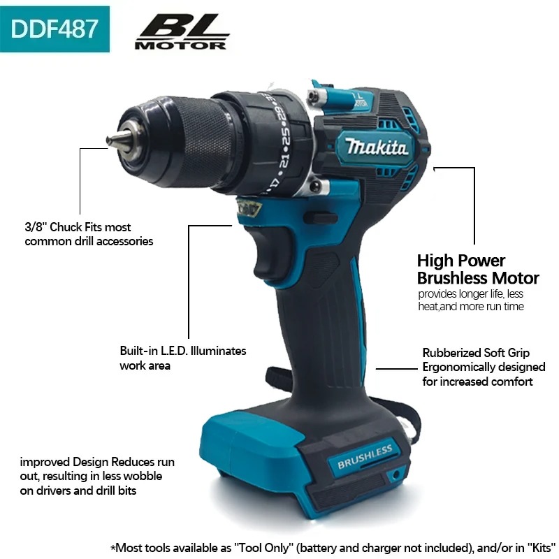 Бесщеточная аккумуляторная дре – обзор и цена Makita Drill Ddf484